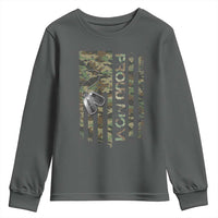 Personalized Proud Army Mom Youth Sweatshirt Custom Name Dog Tag Camo American Flag Gift