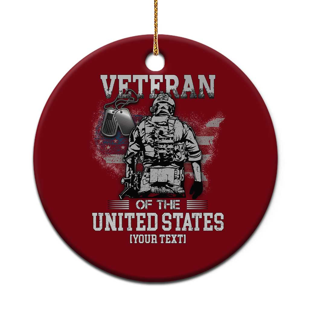 Personalized Veteran Flag Ceramic Ornament Custom Name U.S. Army