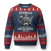 Personalized Veteran Flag Ugly Christmas Sweater Custom Name U.S. Army