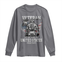 Personalized Veteran Flag Long Sleeve Shirt Custom Name U.S. Army