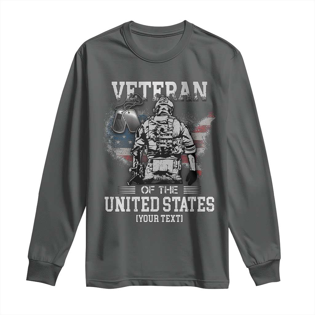 Personalized Veteran Flag Long Sleeve Shirt Custom Name U.S. Army