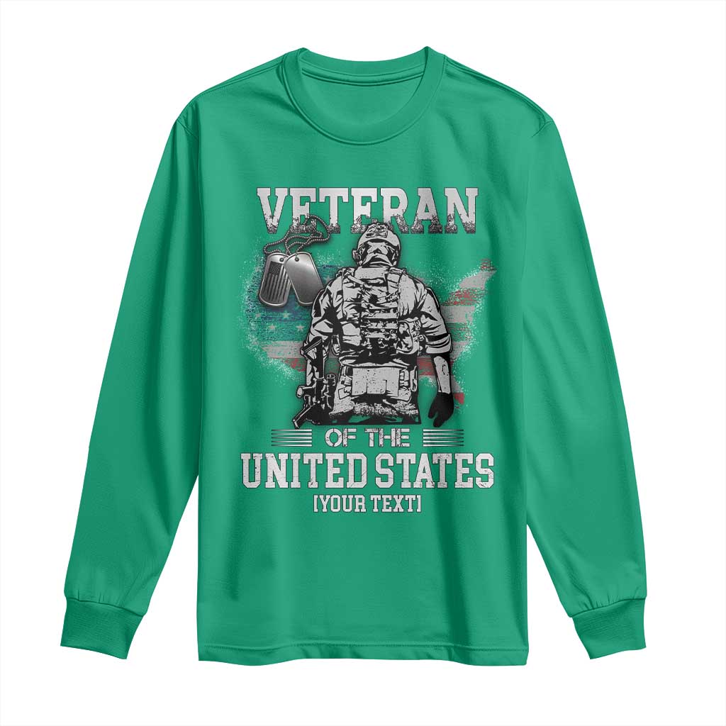 Personalized Veteran Flag Long Sleeve Shirt Custom Name U.S. Army
