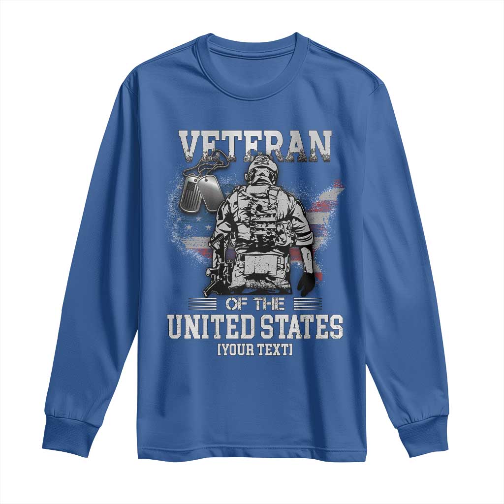 Personalized Veteran Flag Long Sleeve Shirt Custom Name U.S. Army
