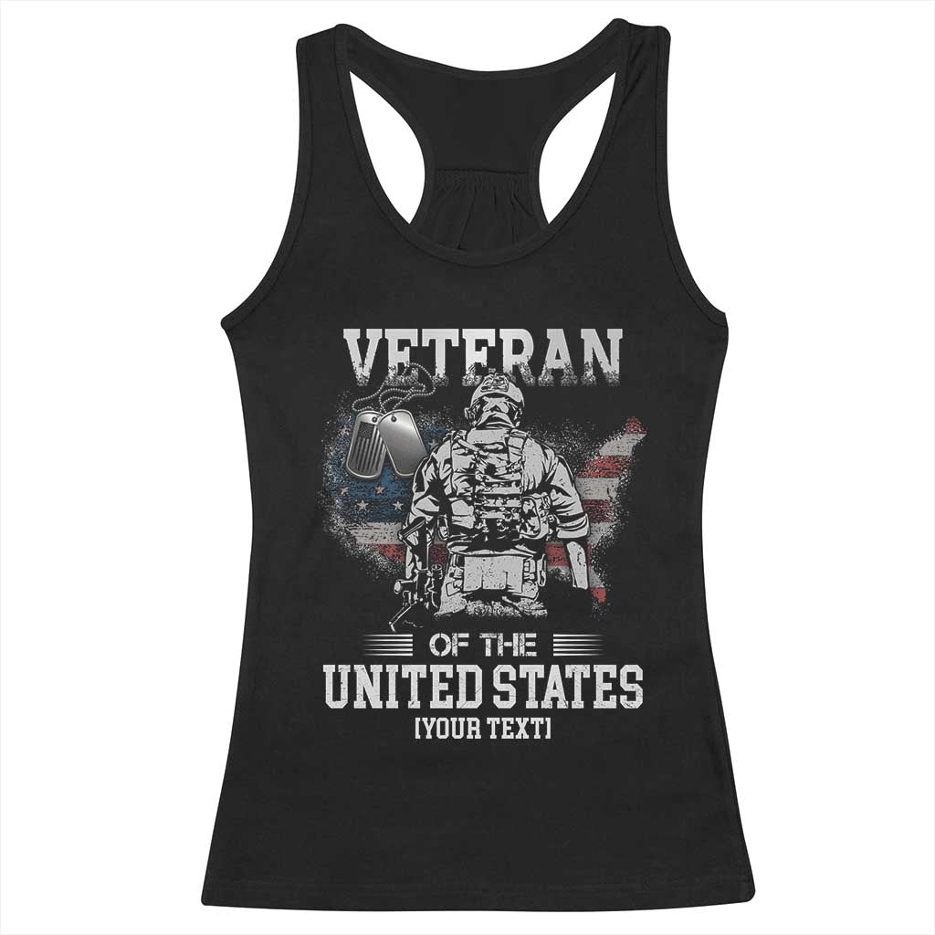 Personalized Veteran Flag Racerback Tank Top Custom Name U.S. Army