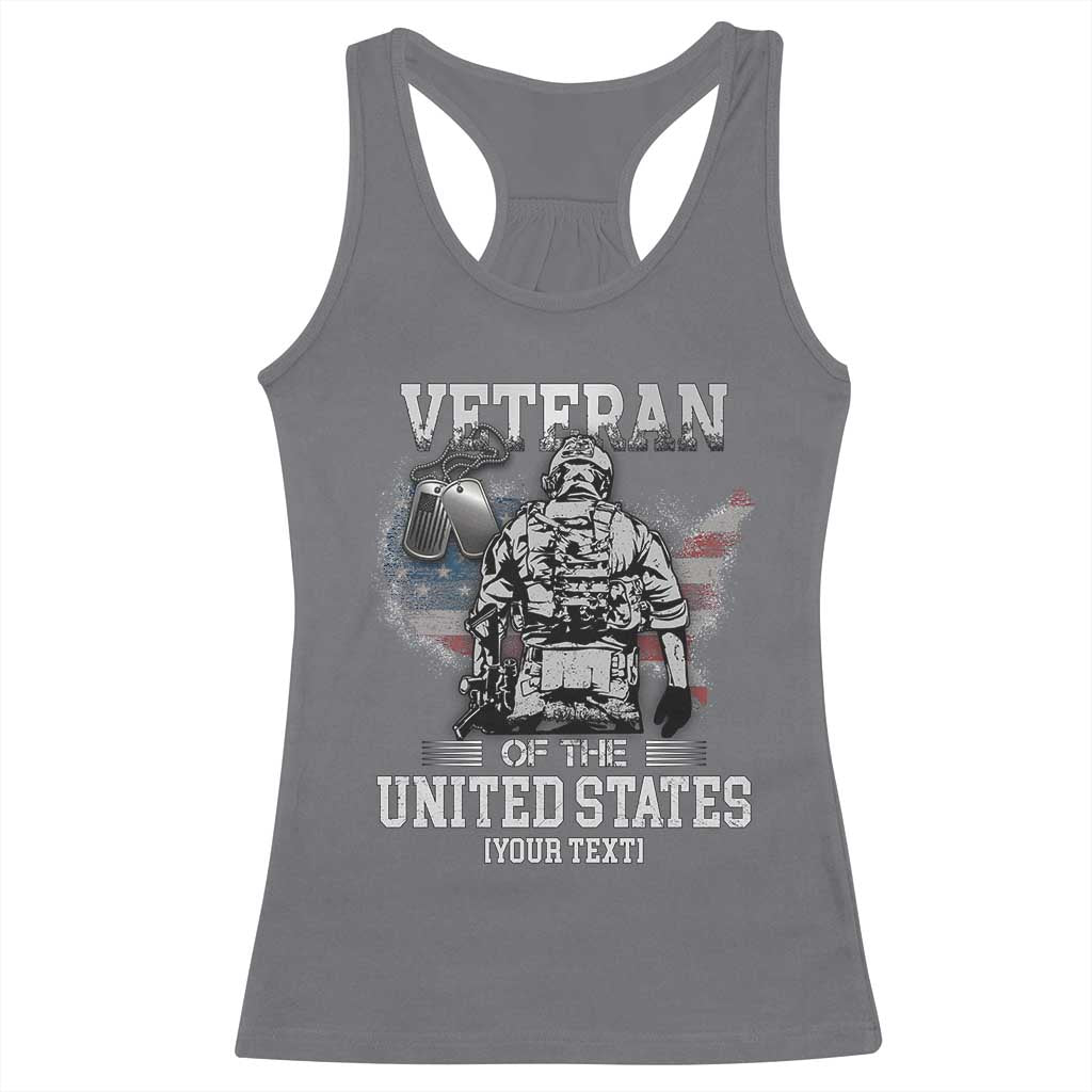 Personalized Veteran Flag Racerback Tank Top Custom Name U.S. Army