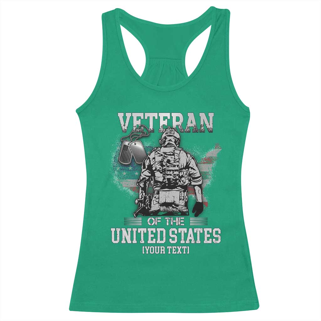 Personalized Veteran Flag Racerback Tank Top Custom Name U.S. Army