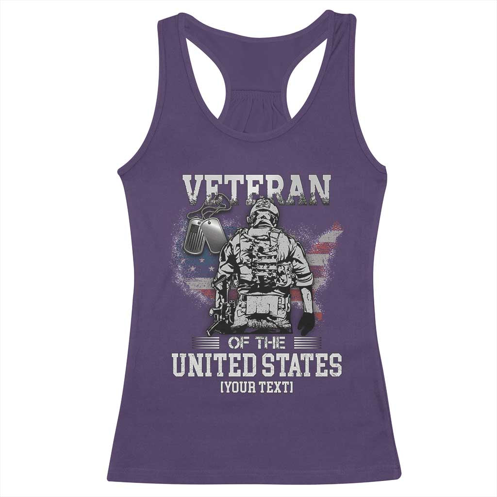 Personalized Veteran Flag Racerback Tank Top Custom Name U.S. Army