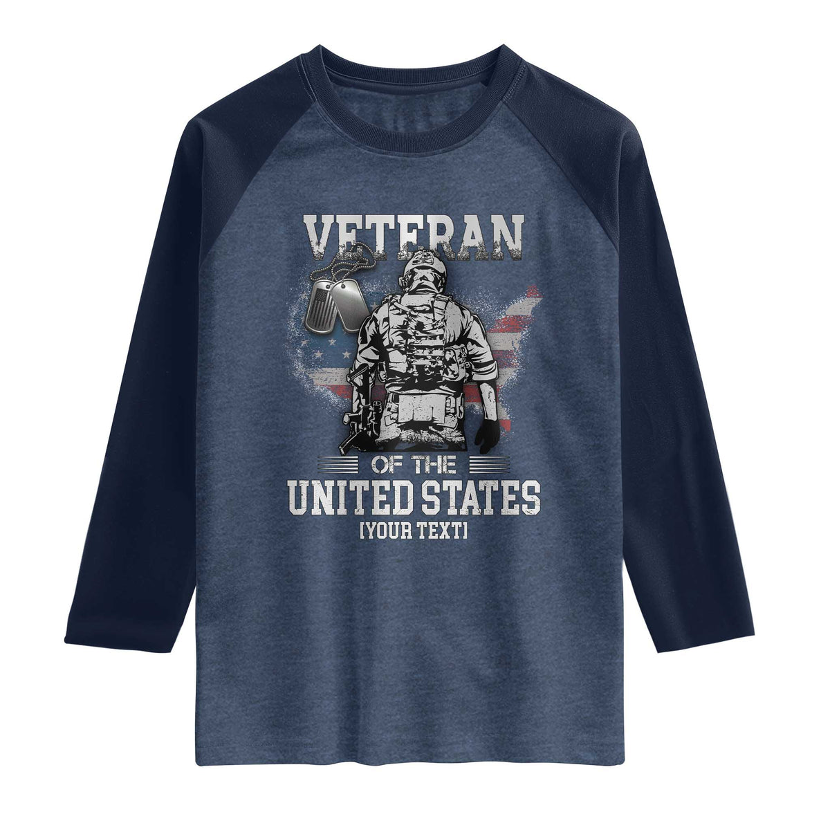 Personalized Veteran Flag Raglan Shirt Custom Name U.S. Army