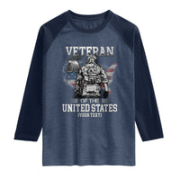 Personalized Veteran Flag Raglan Shirt Custom Name U.S. Army