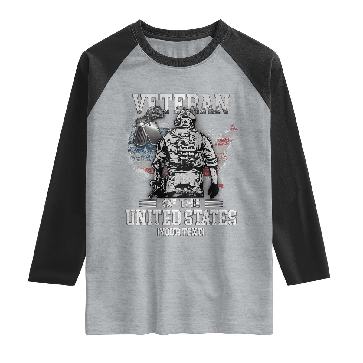 Personalized Veteran Flag Raglan Shirt Custom Name U.S. Army