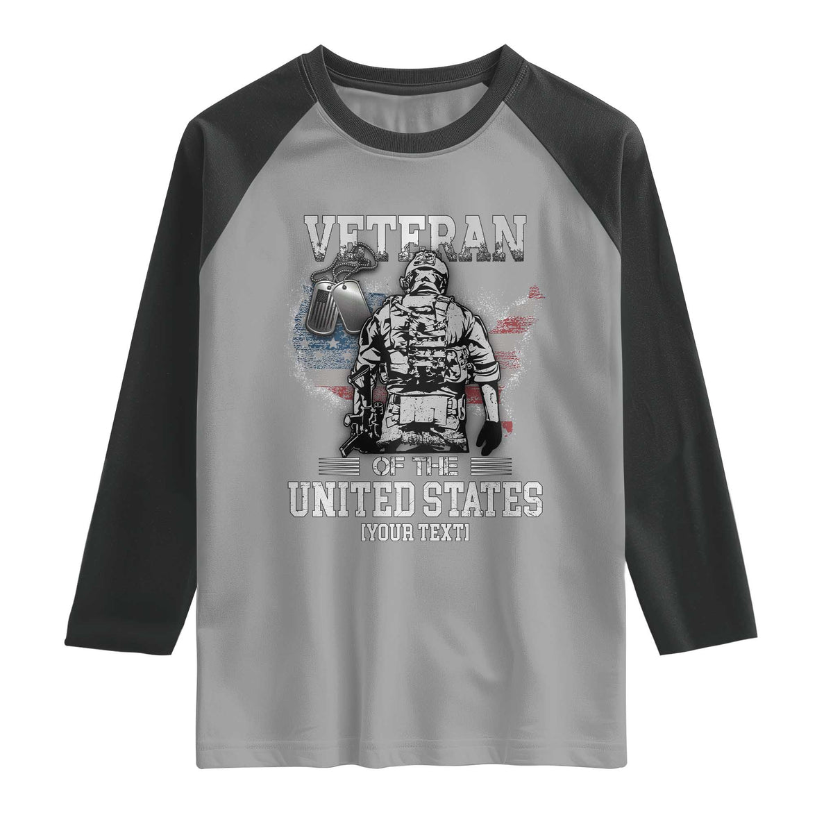 Personalized Veteran Flag Raglan Shirt Custom Name U.S. Army