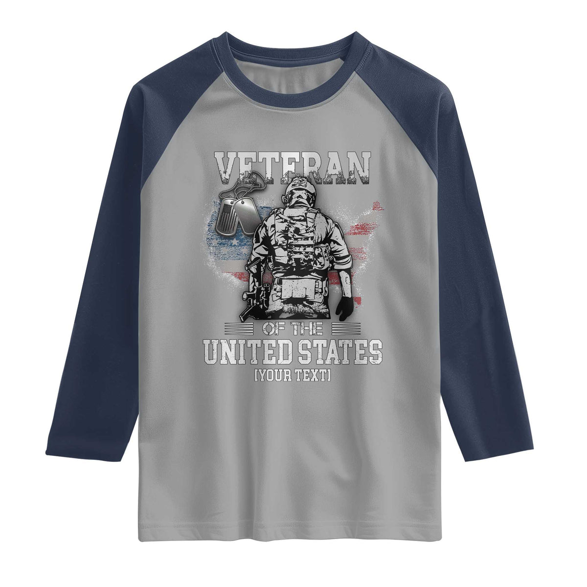 Personalized Veteran Flag Raglan Shirt Custom Name U.S. Army