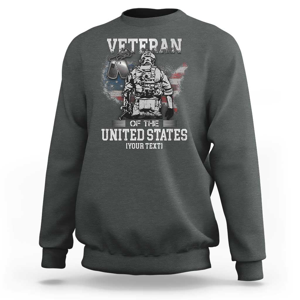 Personalized Veteran Flag Sweatshirt Custom Name U.S. Army