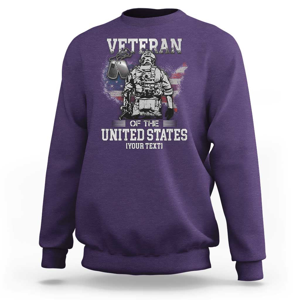 Personalized Veteran Flag Sweatshirt Custom Name U.S. Army