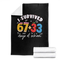 I Survived 67 33 Days Of School Throw Blanket Funny Six Seven Meme Boys Kids 100th Day