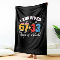 I Survived 67 33 Days Of School Throw Blanket Funny Six Seven Meme Boys Kids 100th Day