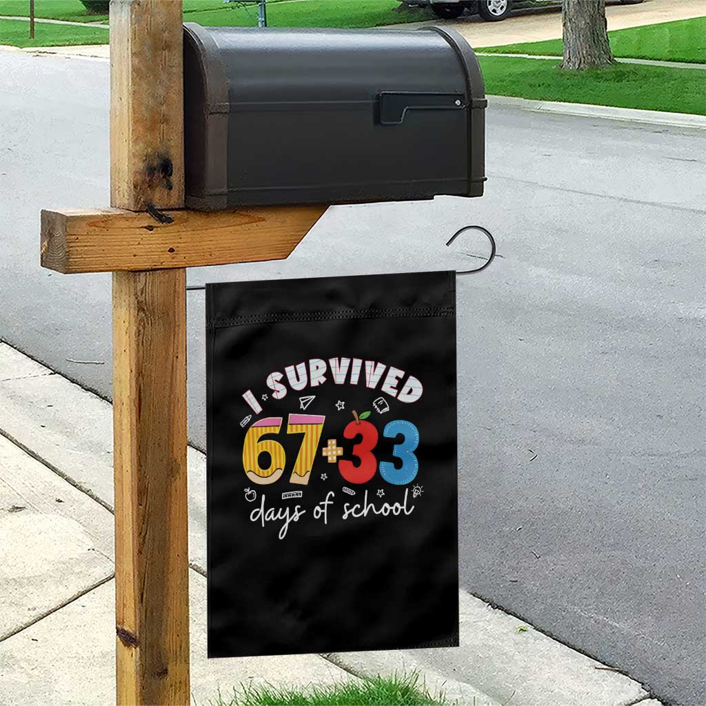 I Survived 67 33 Days Of School Garden Flag Funny Six Seven Meme Boys Kids 100th Day