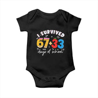I Survived 67 33 Days Of School Baby Onesie Funny Six Seven Meme Boys Kids 100th Day