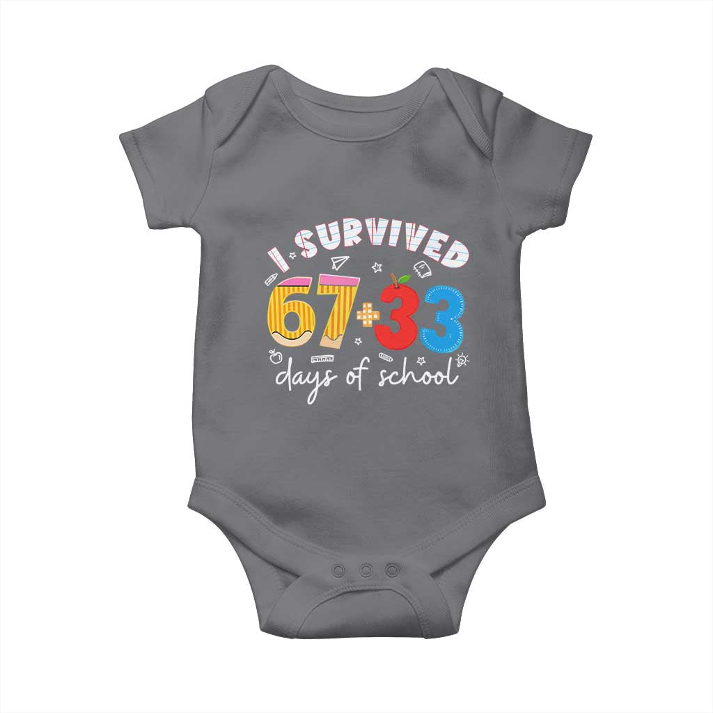 I Survived 67 33 Days Of School Baby Onesie Funny Six Seven Meme Boys Kids 100th Day