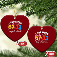 I Survived 67 33 Days Of School Ceramic Ornament Funny Six Seven Meme Boys Kids 100th Day