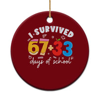 I Survived 67 33 Days Of School Ceramic Ornament Funny Six Seven Meme Boys Kids 100th Day