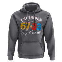 I Survived 67 33 Days Of School Hoodie Funny Six Seven Meme Boys Kids 100th Day