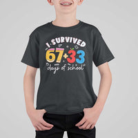 I Survived 67 33 Days Of School T Shirt For Kid Funny Six Seven Meme Boys Kids 100th Day
