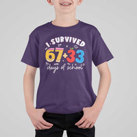 I Survived 67 33 Days Of School T Shirt For Kid Funny Six Seven Meme Boys Kids 100th Day