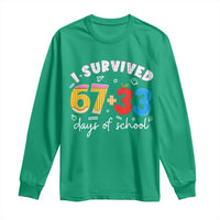 I Survived 67 33 Days Of School Long Sleeve Shirt Funny Six Seven Meme Boys Kids 100th Day