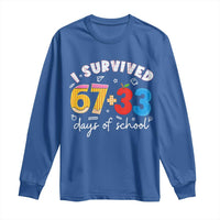 I Survived 67 33 Days Of School Long Sleeve Shirt Funny Six Seven Meme Boys Kids 100th Day