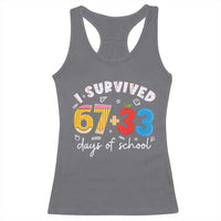 I Survived 67 33 Days Of School Racerback Tank Top Funny Six Seven Meme Boys Kids 100th Day