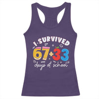 I Survived 67 33 Days Of School Racerback Tank Top Funny Six Seven Meme Boys Kids 100th Day