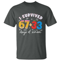 I Survived 67 33 Days Of School T Shirt Funny Six Seven Meme Boys Kids 100th Day