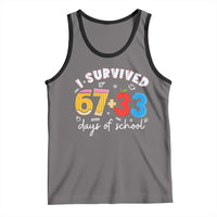 I Survived 67 33 Days Of School Tank Top Funny Six Seven Meme Boys Kids 100th Day
