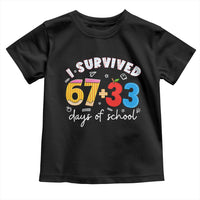 I Survived 67 33 Days Of School Toddler T Shirt Funny Six Seven Meme Boys Kids 100th Day