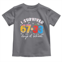 I Survived 67 33 Days Of School Toddler T Shirt Funny Six Seven Meme Boys Kids 100th Day