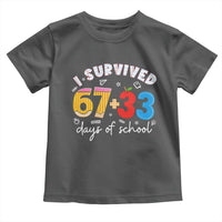 I Survived 67 33 Days Of School Toddler T Shirt Funny Six Seven Meme Boys Kids 100th Day