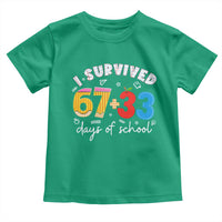 I Survived 67 33 Days Of School Toddler T Shirt Funny Six Seven Meme Boys Kids 100th Day