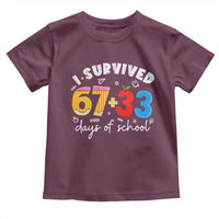 I Survived 67 33 Days Of School Toddler T Shirt Funny Six Seven Meme Boys Kids 100th Day
