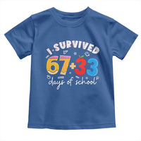 I Survived 67 33 Days Of School Toddler T Shirt Funny Six Seven Meme Boys Kids 100th Day