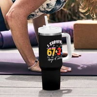 I Survived 67 33 Days Of School Tumbler With Handle Funny Six Seven Meme Boys Kids 100th Day
