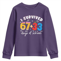 I Survived 67 33 Days Of School Youth Sweatshirt Funny Six Seven Meme Boys Kids 100th Day