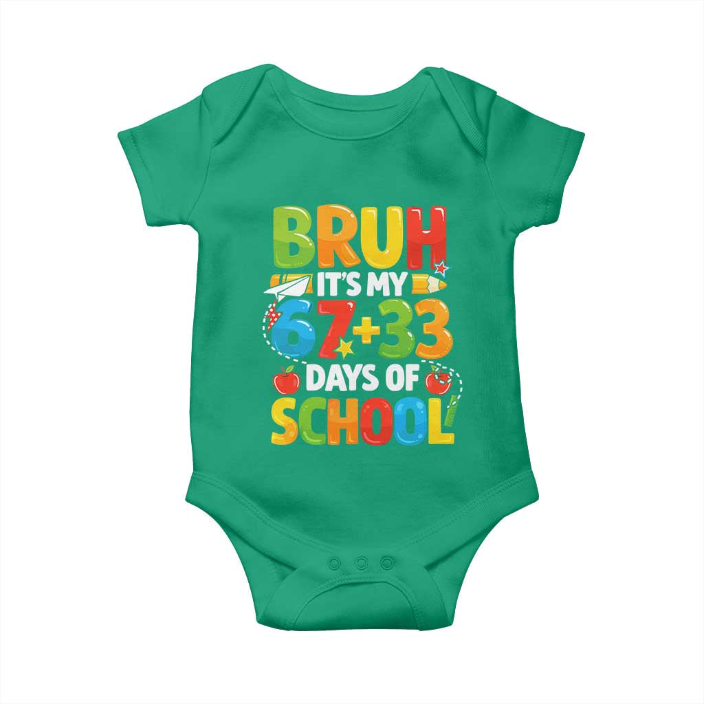 Bruh Its My 67 33 Days Of School Baby Onesie Funny Six Seven Meme Boys Kids 100th Day