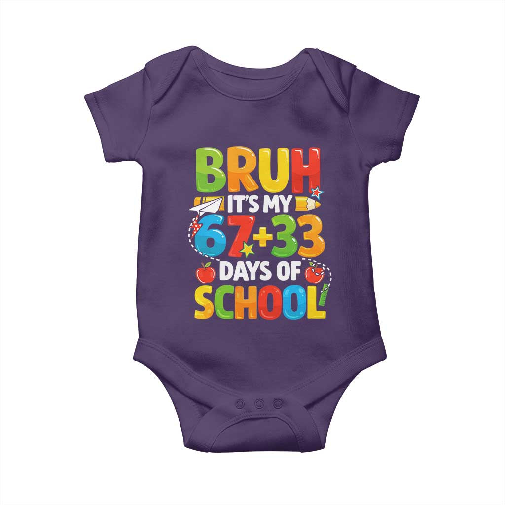 Bruh Its My 67 33 Days Of School Baby Onesie Funny Six Seven Meme Boys Kids 100th Day