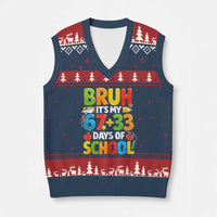 Bruh Its My 67 33 Days Of School V-Neck Knit Sweater Vest Funny Six Seven Meme Boys Kids 100th Day