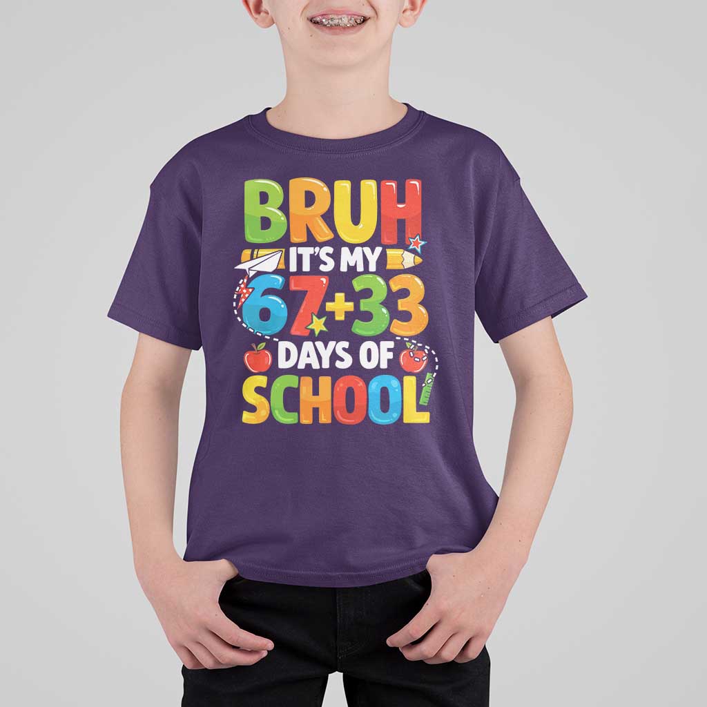 Bruh Its My 67 33 Days Of School T Shirt For Kid Funny Six Seven Meme Boys Kids 100th Day