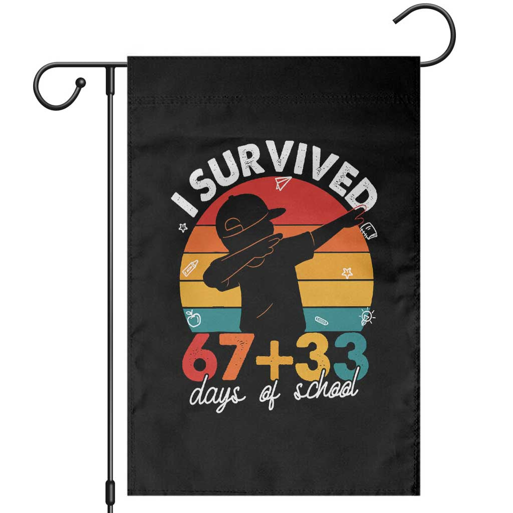 I Survived 67 33 Days Of School Garden Flag Funny Six Seven Meme Math Teacher Kids 100th Day