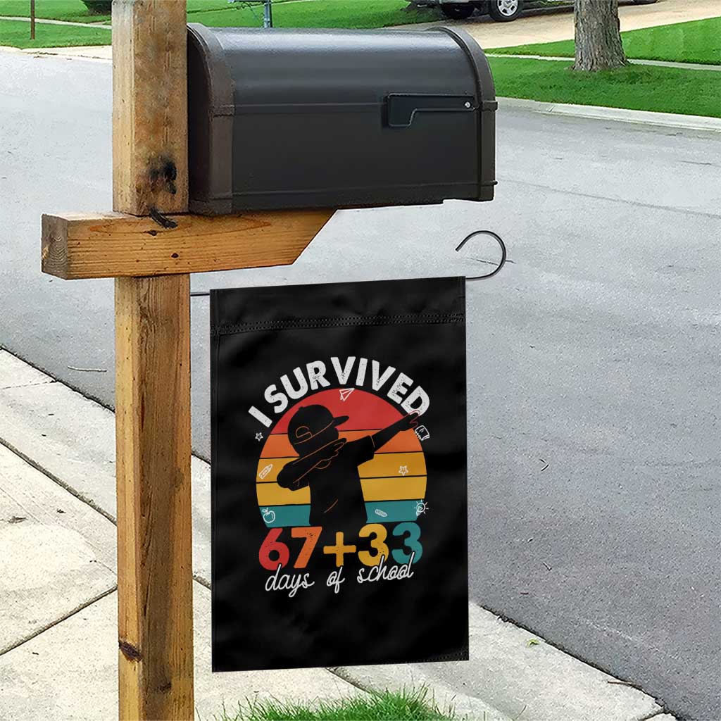 I Survived 67 33 Days Of School Garden Flag Funny Six Seven Meme Math Teacher Kids 100th Day