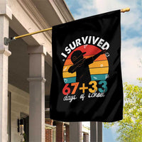 I Survived 67 33 Days Of School Garden Flag Funny Six Seven Meme Math Teacher Kids 100th Day