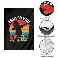 I Survived 67 33 Days Of School Garden Flag Funny Six Seven Meme Math Teacher Kids 100th Day